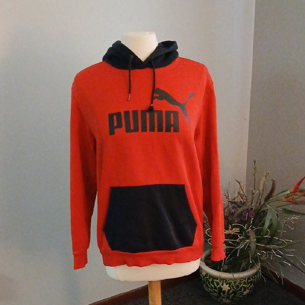 PUMA Red and Black Hoodie with Logo